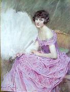 unknow artist Henri Royer Jeune fille oil painting reproduction